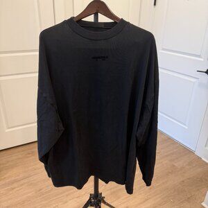 Fear of God Essentials Long Sleeve T Shirt Black Oversized Mens Large